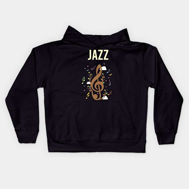 Music Nature Jazz Kids Hoodie by Hanh Tay